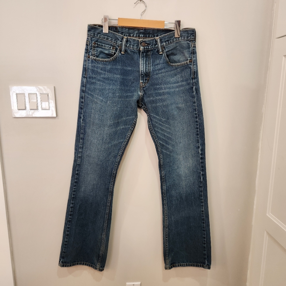 Levi's 527 Bootcut Jeans Blue Dark Wash Straight Leg Western Cowboy Mens 32x32